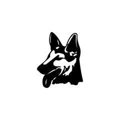 vector illustration of a dog's head silhouette