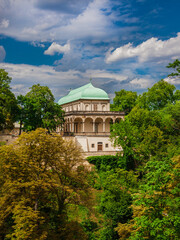 View of the 16th century Queen Anne's Summer Palace or Belvedere in Prague Royal Gardens public park