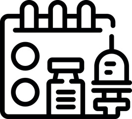 Vaccine injection icon outline vector. Pet dog. Puppy syringe