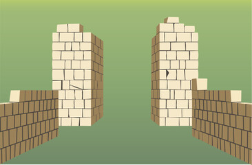 Brick Stone Wall and Gate