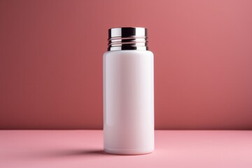 Sophisticated Cosmetic Bottle Mockup with Pastel Pink Backdrop