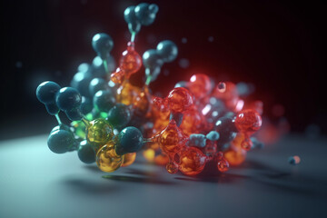 Vivid 3D illustration depicting enzyme catalysis in action - obrazy, fototapety, plakaty