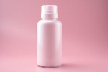 Sophisticated Cosmetic Bottle Mockup with Pastel Pink Backdrop