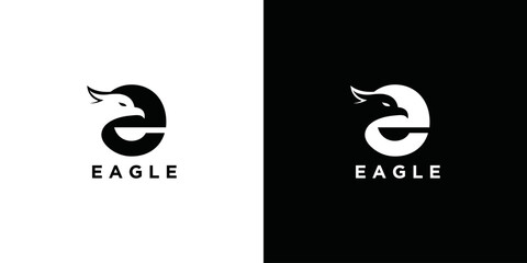 letter E logo vector eagle logo design