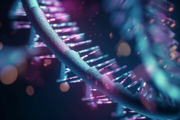 Vibrant 3D Illustration of DNA Replication in Microscopic Detail