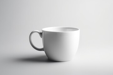 Obraz premium Minimalist Blank Coffee Mug Mockup on Plain Background