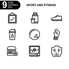 sport and fitness icon or logo isolated sign symbol vector illustration - Collection of high quality black style vector icons 
