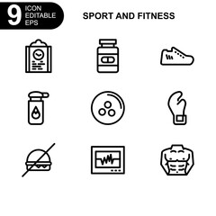 sport and fitness icon or logo isolated sign symbol vector illustration - Collection of high quality black style vector icons 
