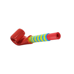 Small colorful plastic Trumpet, Property, birthday, party, for mockup template, Premium Quality, PNG, decoration,  3d, illustration, view render, hd, alpha background, format, new year