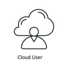 Cloud User  Vector  outline Icons. Simple stock illustration stock