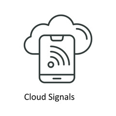 Cloud Signals Vector  outline Icons. Simple stock illustration stock