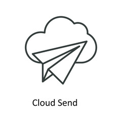 Cloud Send Vector  outline Icons. Simple stock illustration stock