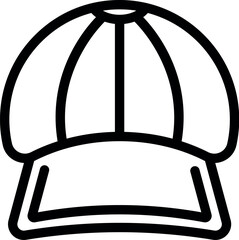 Wear cap icon outline vector. Baseball hat. Sport back