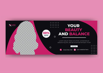 Beauty care Saloon Facebook Cover Design Template