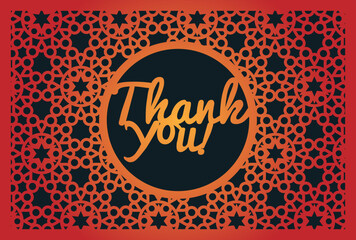 Fototapeta na wymiar Hand lettering Thank You card on colorful background