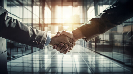 ;businessmen shaking hands generative AI