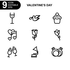 valentine's day icon or logo isolated sign symbol vector illustration - Collection of high quality black style vector icons