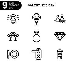 valentine's day icon or logo isolated sign symbol vector illustration - Collection of high quality black style vector icons