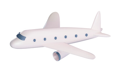 3D rendering of a white flying aircraft. vector illustration