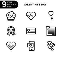 valentine's day icon or logo isolated sign symbol vector illustration - Collection of high quality black style vector icons