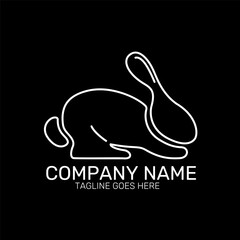 Rabbit. Logo design. Template. Icon. Vector minimalist illustration.