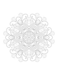 Hand-Drawn Abstract Henna Mendie Flowers Doodle Vector Illustration Design Element. Decoration in ethnic oriental, Indian style. Flower Mandalas. Vintage decorative elements. Oriental pattern