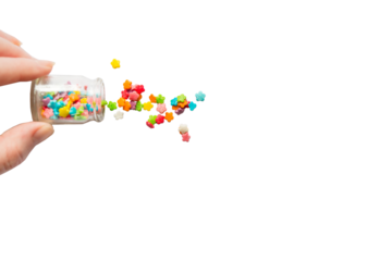 Candy sprinkles in all the colors of the rainbow isolated