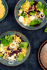 Vegetarian lentil salad, diet food