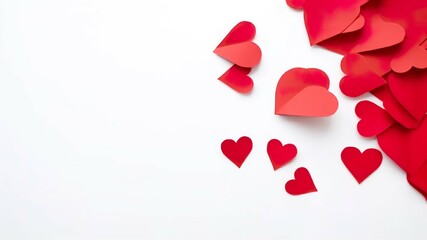 The paper heart is isolated on a white background. AI-generated images