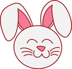 Easter Day Bunny Flat Hand Drawn Illustration