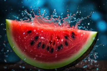 Fresh Watermelon Slice Bursting with Flavor