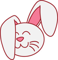 Easter Day Bunny Flat Hand Drawn Illustration