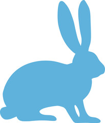 Easter Day Bunny Flat Silhouette Hand Drawn Illustration