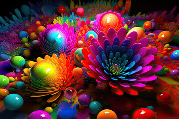 3d render beautiful abstract color splash
