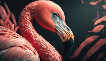Pink flamingo, generative AI