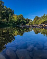 Vertical shot of the Salado Lake during the day in Texas, United States