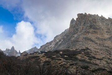 Fototapeta na wymiar Rocks and mountains in Refugio Frey, Bariloche, Argentina