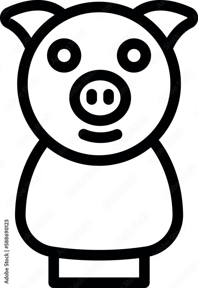 Wall mural Pig puppet icon outline vector. Show play. Stage doll - Wall murals