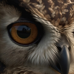 Close up of an eye of an owl
