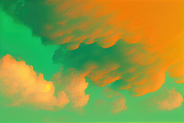 Obraz na płótnie Canvas Clouds gradient green and yellow illustration