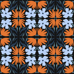 Artistic seamless bright pattern with abstract flowers. Print for cover, fabric, textile, background. Vector illustration