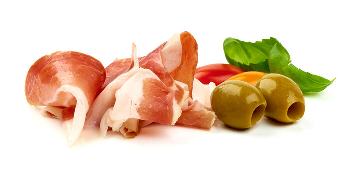 Jamon, jerked meat, isolated on white background. High resolution image.