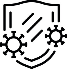 Disease protection shield icon outline vector. Medicine infection. People medical