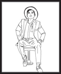 line art Wall frame interior svg design