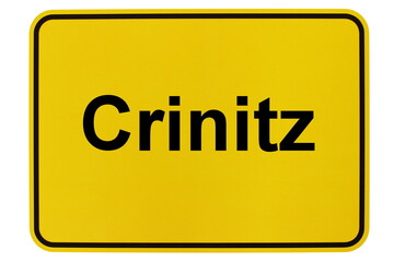 Illustration eines Ortsschildes der Gemeinde Crinitz in Brandenburg