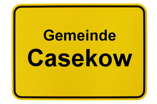 Illustration eines Ortsschildes der Gemeinde Casekow in Brandenburg