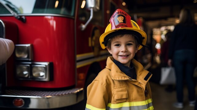 un enfant rêve de devenir pompier - generative ai