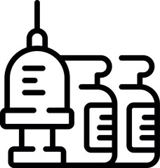 Immune injection icon outline vector. Herd community. Medical protection