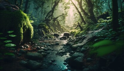 Green forest, generative AI