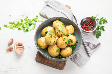 Boiled new potatoes.